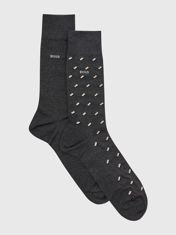 Комплект от два чифта чорапи в сив цвят - 1