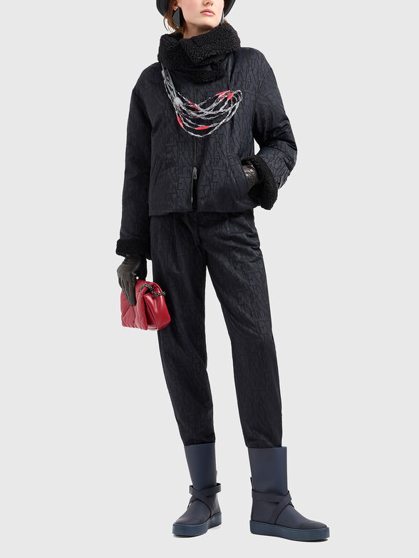 Wool jacket with monogram print - 2