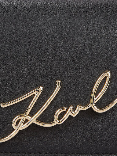 Leather crossbody bag with logo - 4