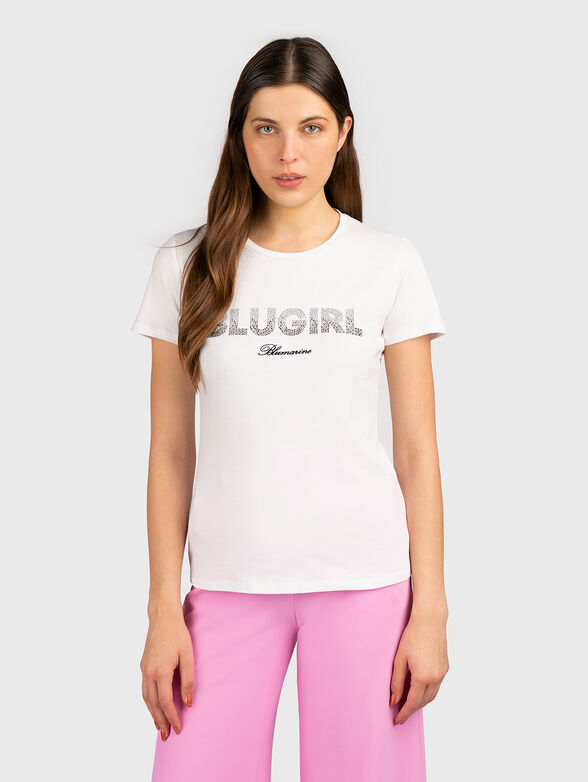 Black T-shirt with rhinestones - 1