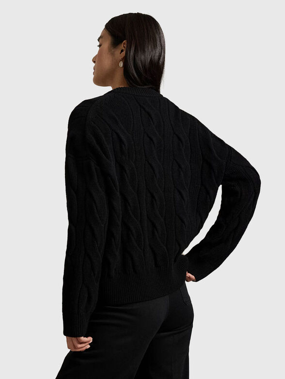 Cable knit wool and cashmere V-neck jumper - 3