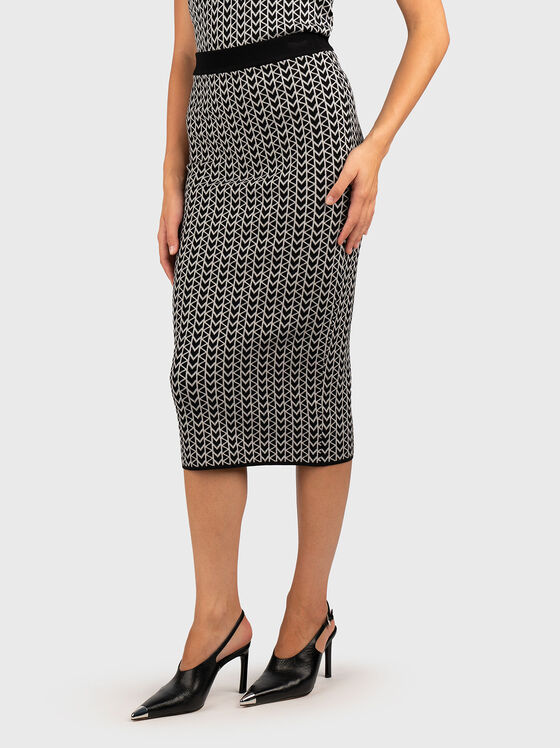 Midi skirt injacquard with slit - 1