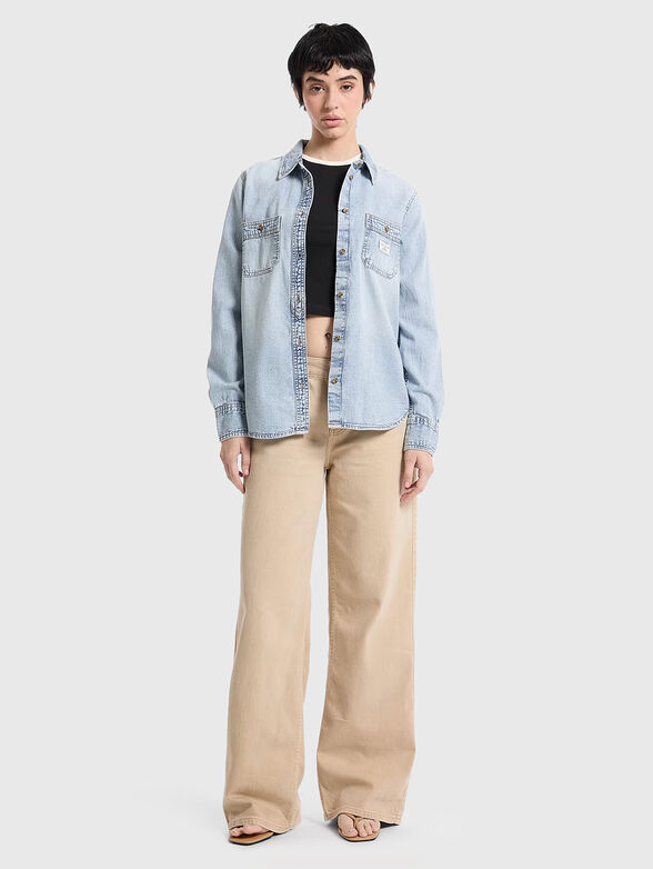 Denim shirt with buttons - 1
