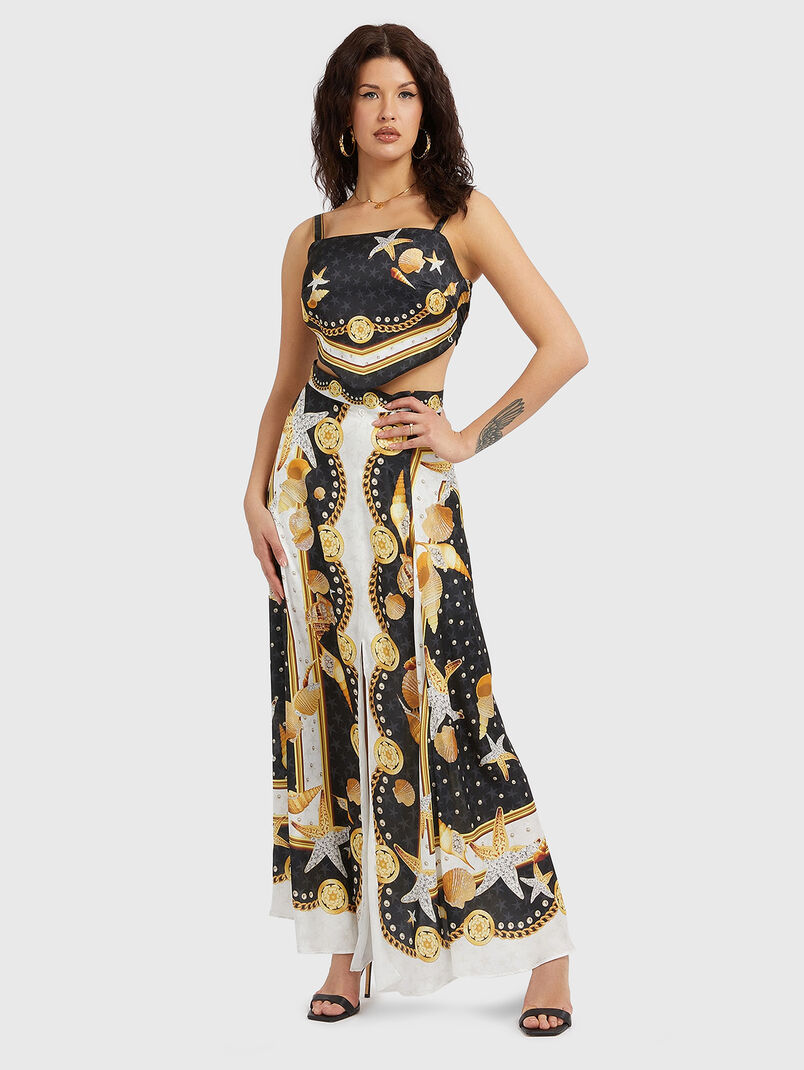 DORA printed satin maxi skirt - 3