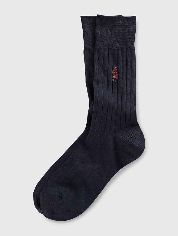 Dark blue socks with logo detail - 1