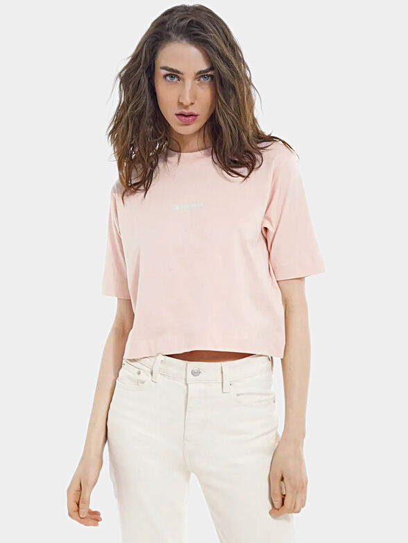 Cotton T-shirt in pink color - 1