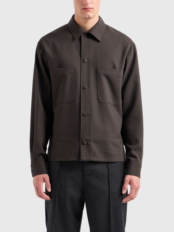 Long sleeve shirt in brown colour - 1