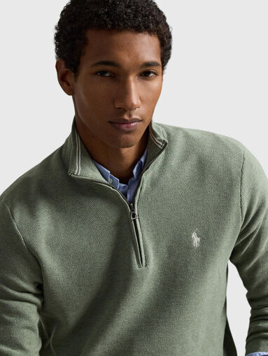 Logo-detail sweater with zip - 5