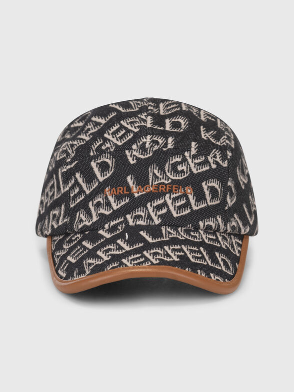 Jacquard hat with monogram logo print - 1