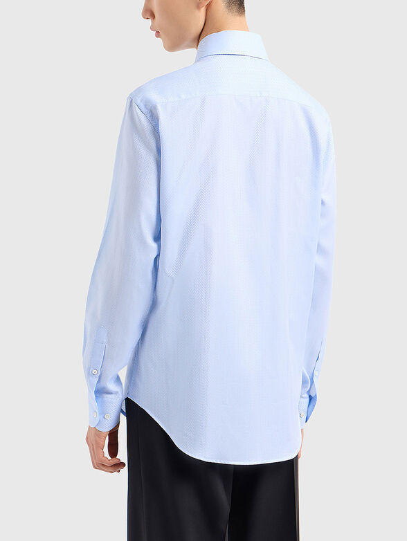 Cotton shirt with herringbone pattern - 3