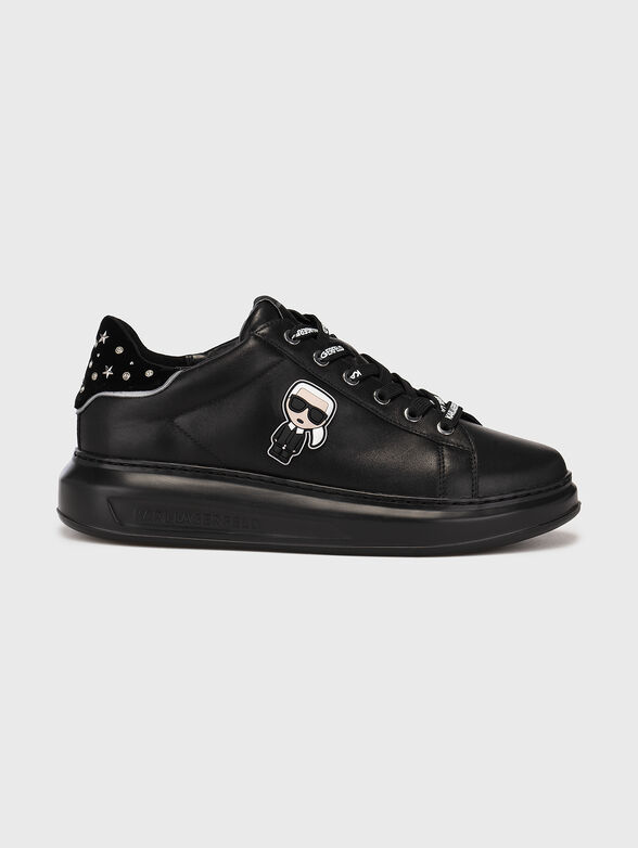 KAPRI black sports shoes with applied rhinestones - 1