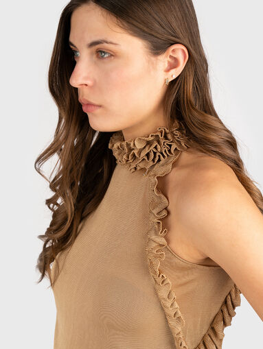 Top with sheer effect  in beige - 4