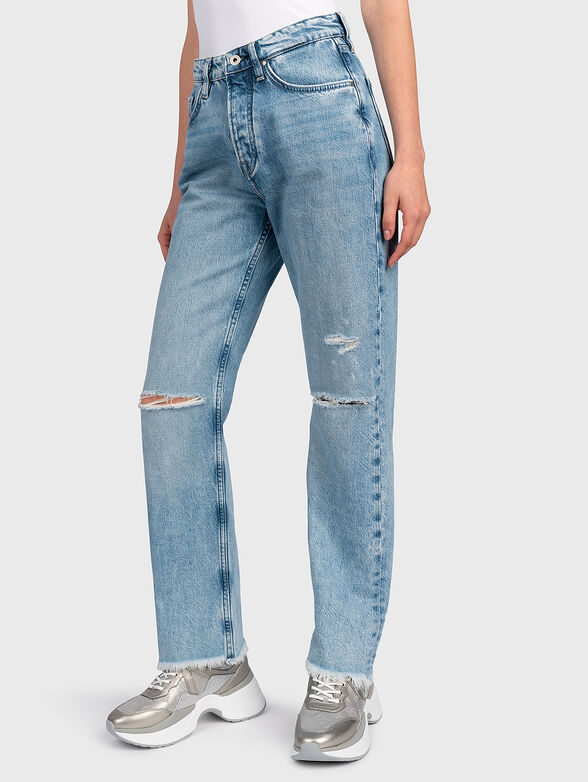 Jeans with distressed effect - 1