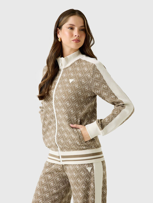 Sweatshirt with 4G monogram and zip