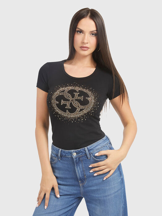 T-shirt with rhinestone detail