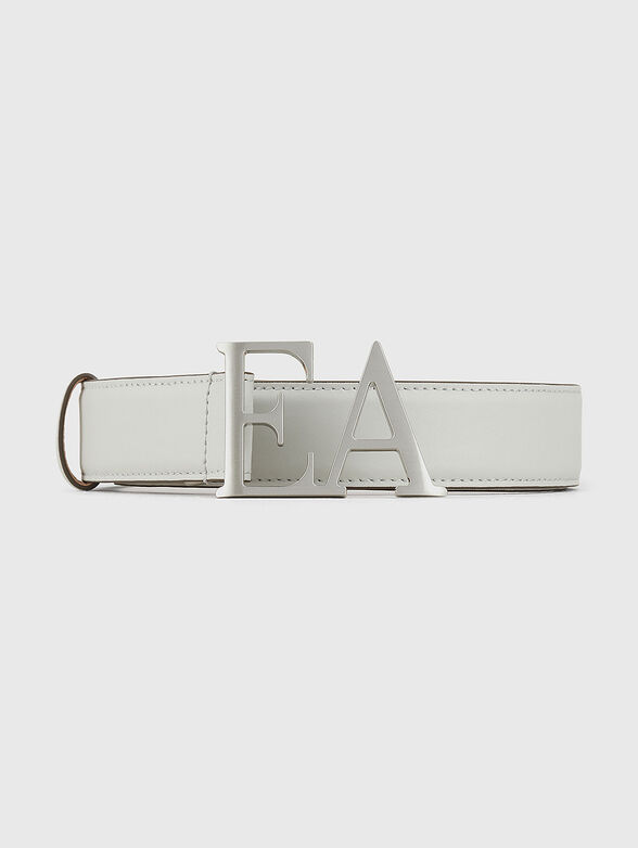 Leather belt with logo buckle - 1
