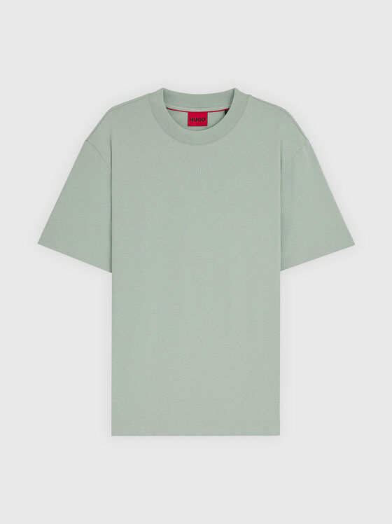 Памучна тениска в зелен цвят - 1