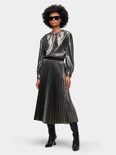 Shirt with monogram print and lurex - 5