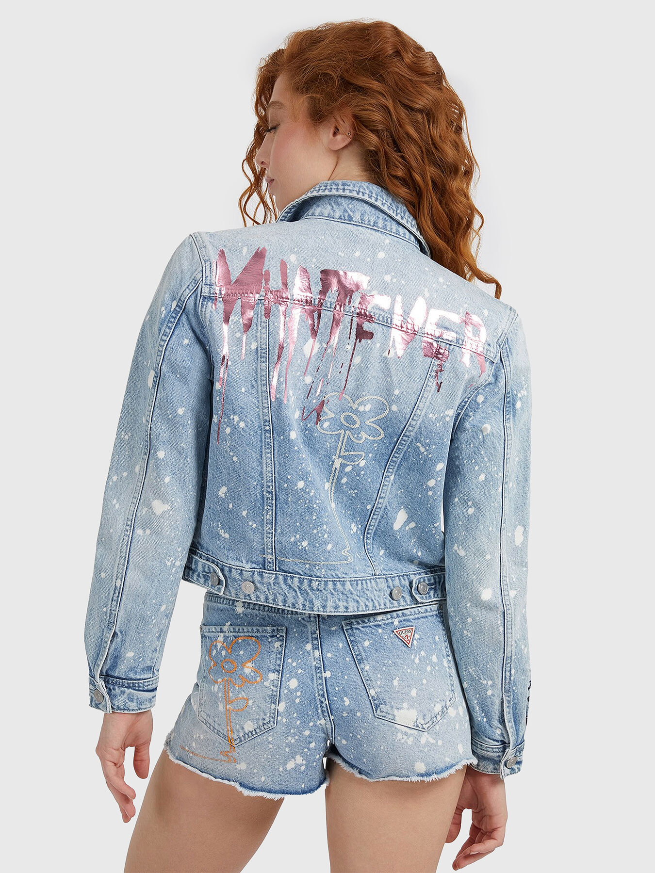 Guess graffiti denim jacket shop