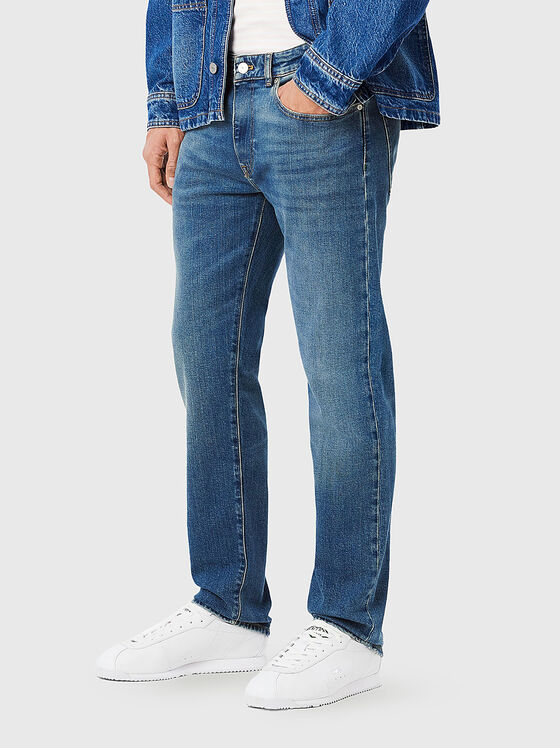 Straight jeans in blue with logo - 1
