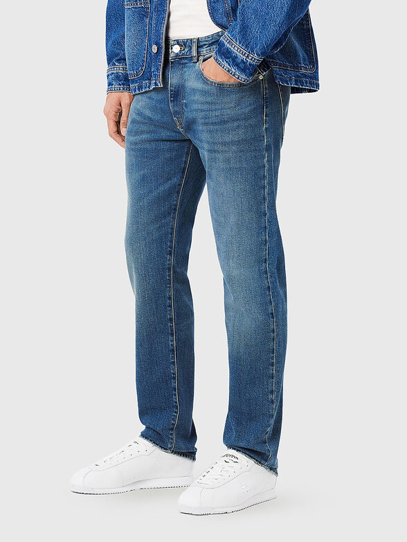 Straight jeans in blue with logo - 1