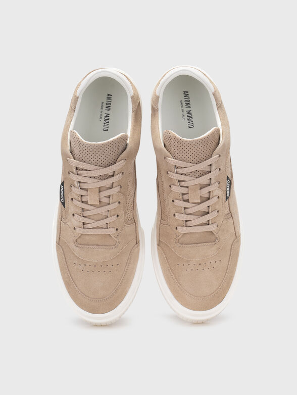 Suede sports shoes with logo - 6