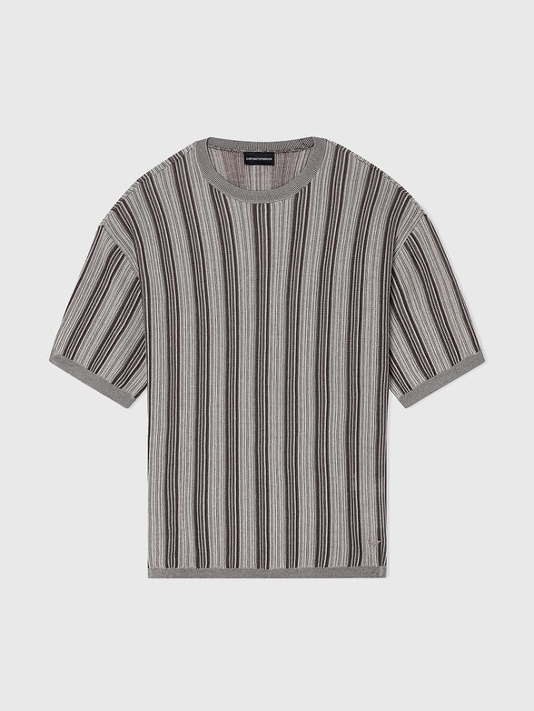 Short-sleeved sweater with a jacquard pattern - 1