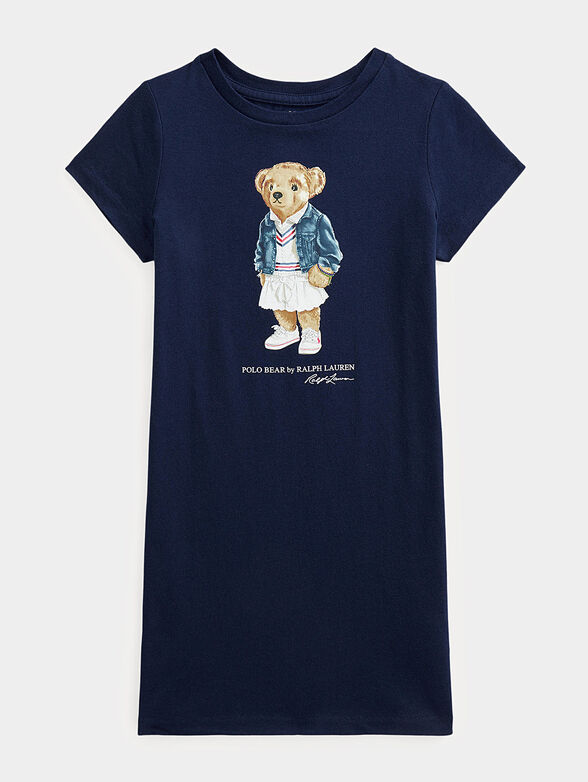 Polo Bear printed dark blue dress  - 1