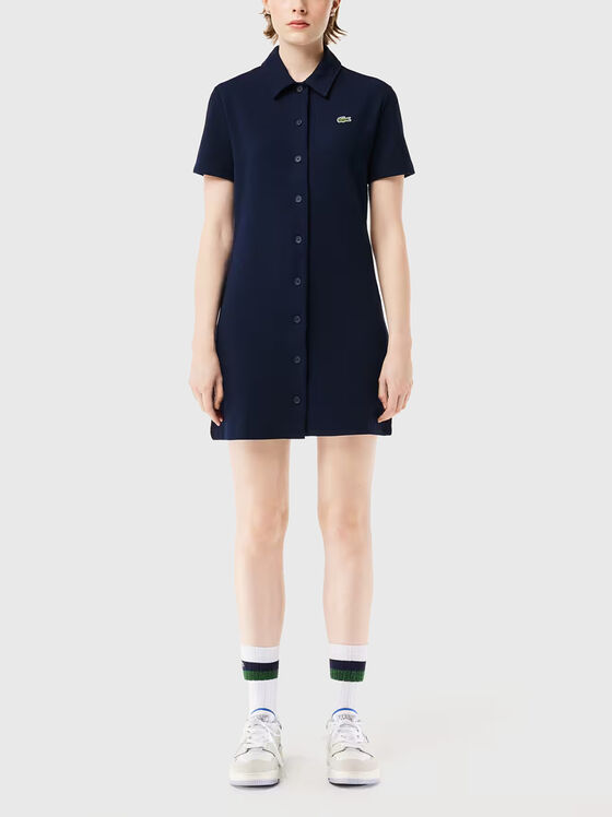 Dark blue buttoned dress  - 1