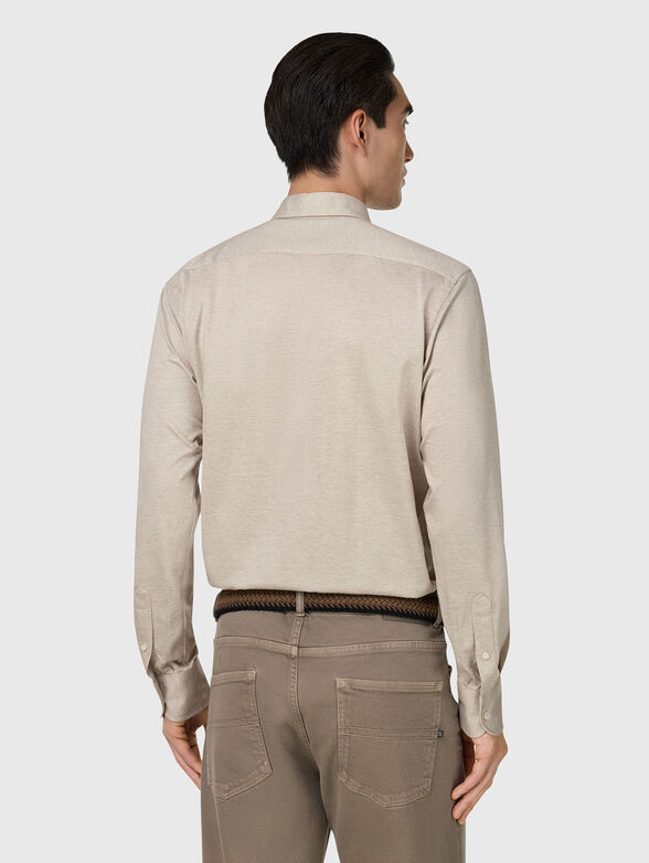 Cotton shirt in beige color - 3