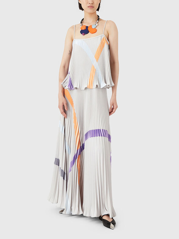 Geometric print pleated skirt - 4