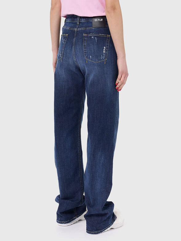 Wild-leg dark blue jeans - 2