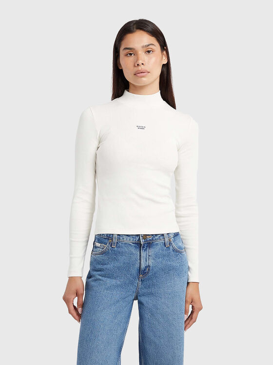 Blouse turtleneck with micro embroidery - 1