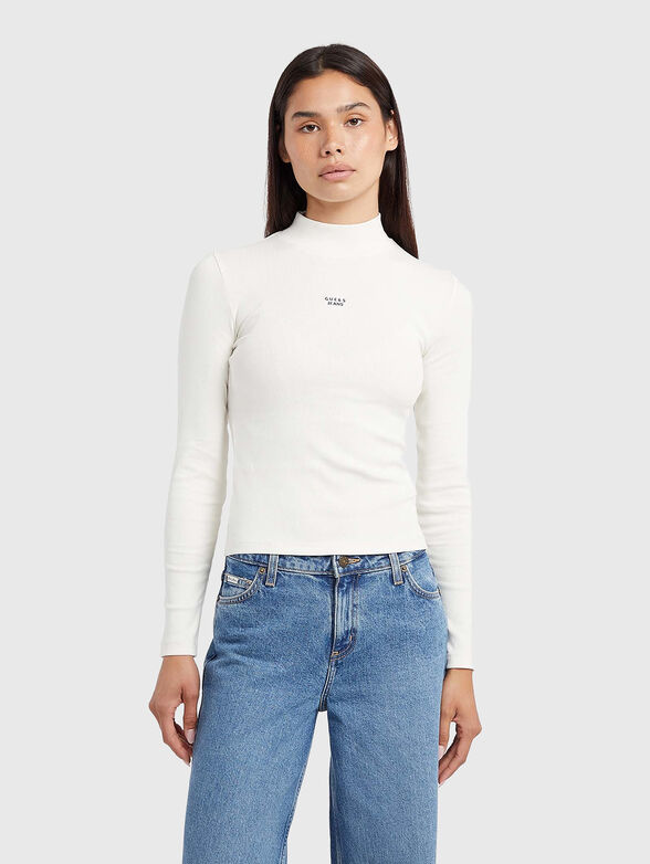 Blouse turtleneck with micro embroidery - 1