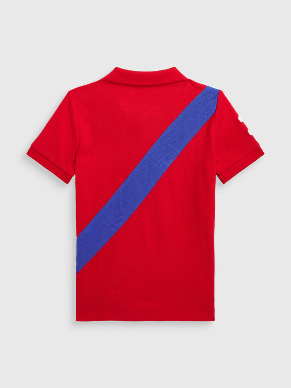 Red polo-shirt with logo embroidery - 2