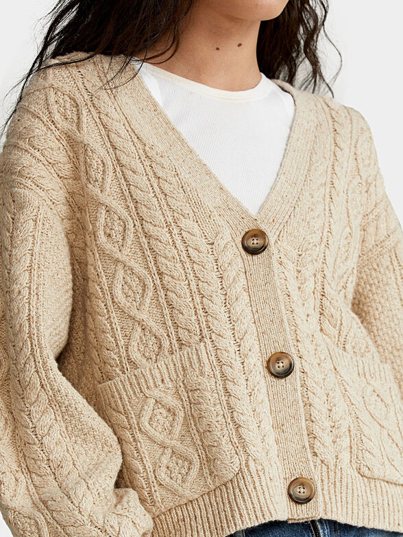 Cardigan with V-neck - 3