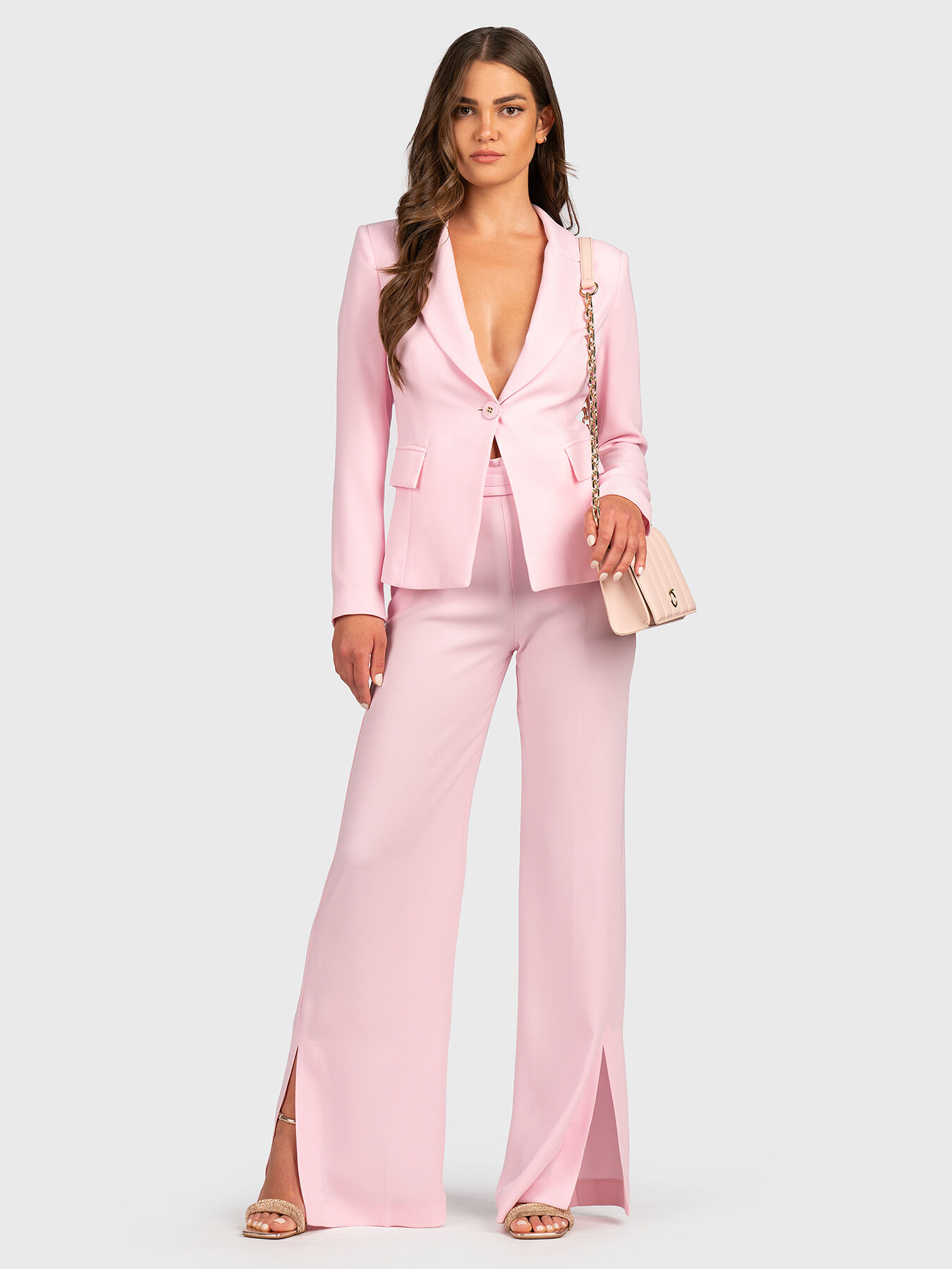 Single breasted pink blazer brand LIU JO — Globalbrandsstore