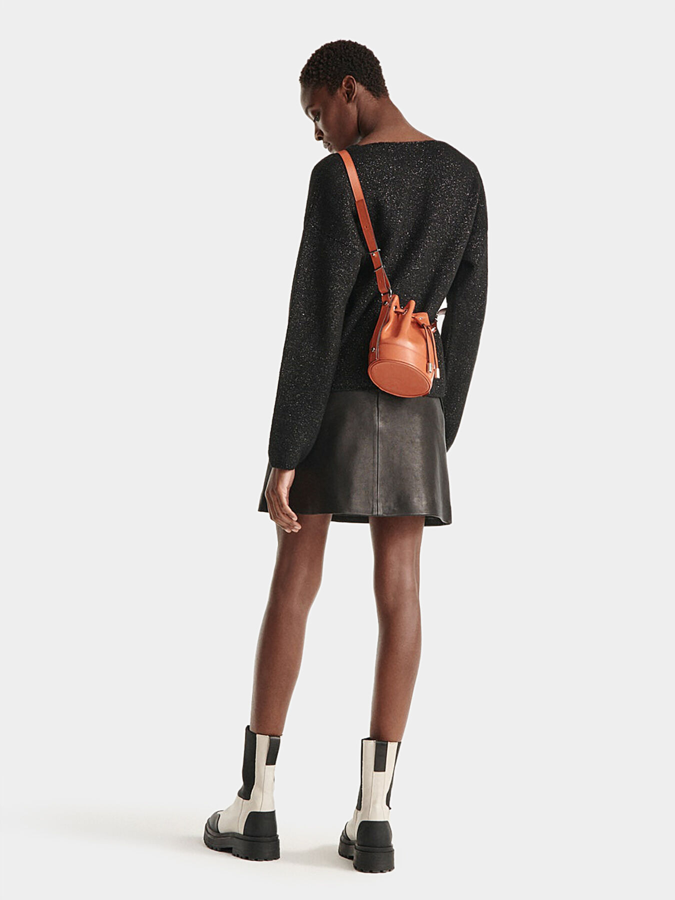 Lambskin leather mini skirt brand THE KOOPLES Globalbrandsstore en