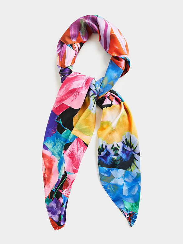 Square scarf with floral print - 1