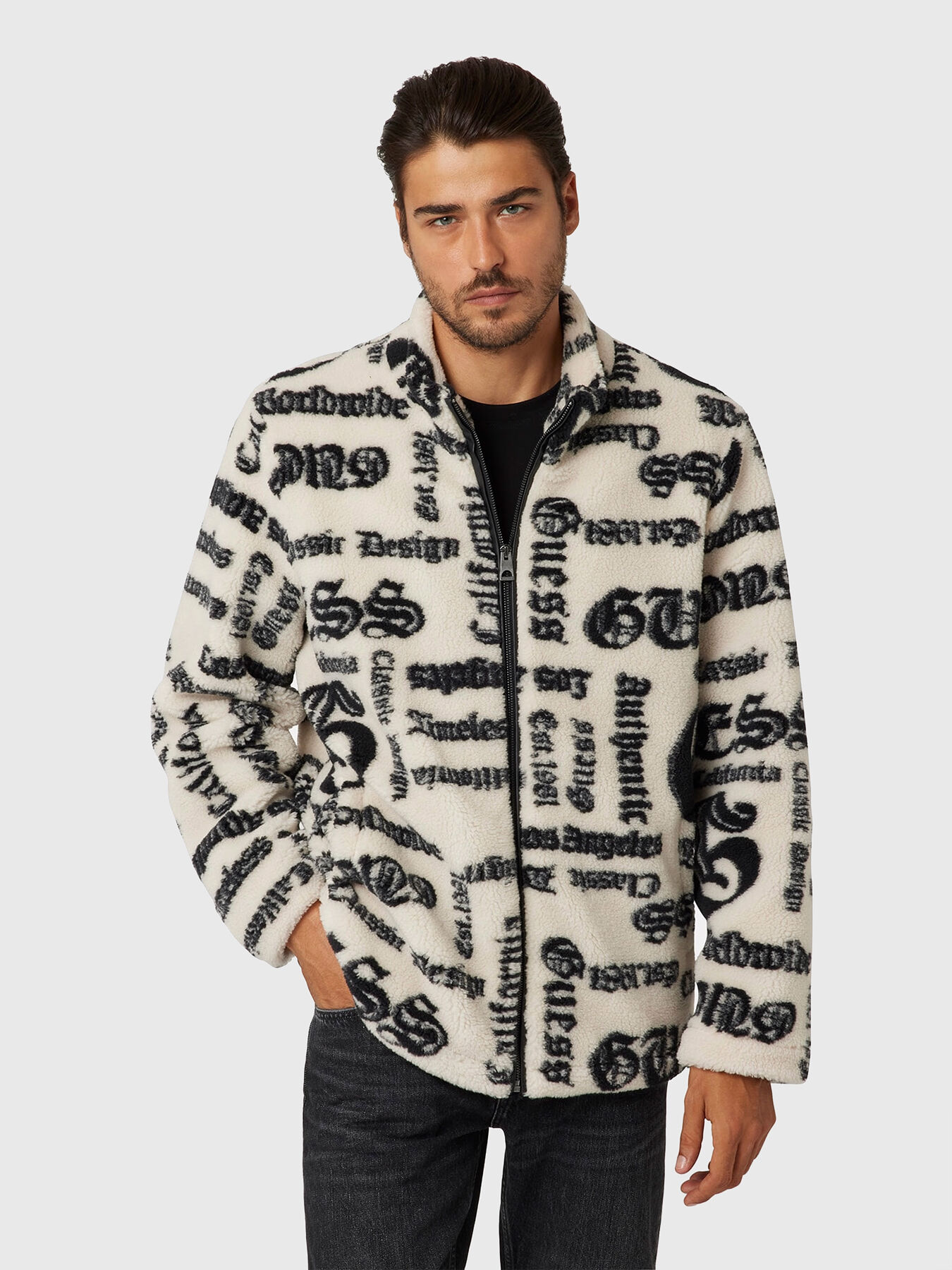 Guess sherpa jacket deals