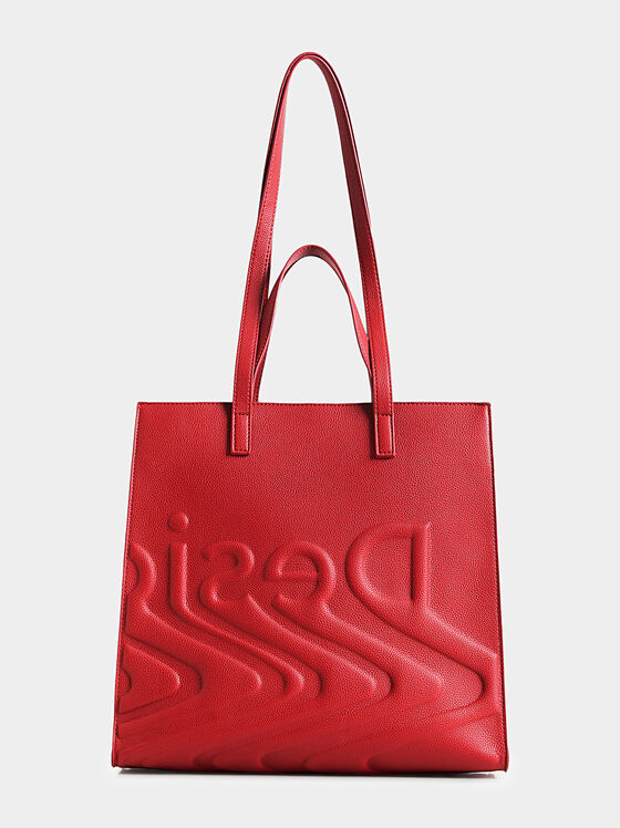 Квадратна чанта с релефно лого - 1