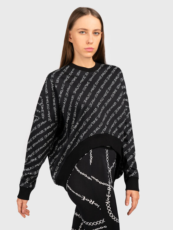 Black sweatshirt with monogram print - 4