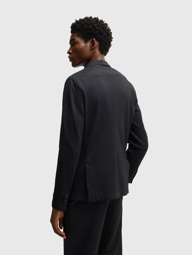 Textured blazer in black - 3