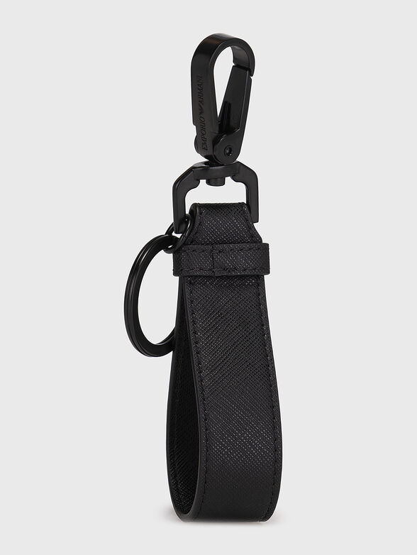 Black key ring with metal clasp - 2