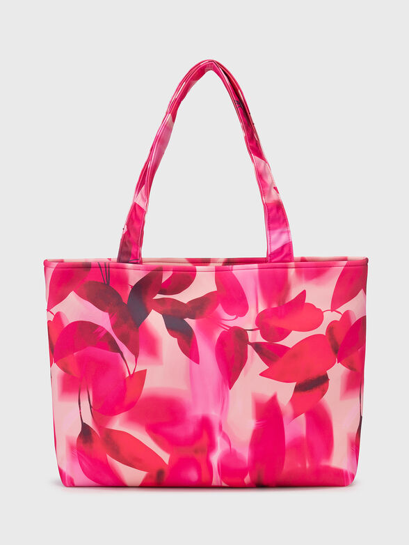 Large bag with floral print and logo - 2