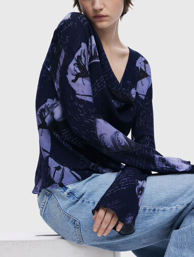 Long sleeve blouse with print - 5