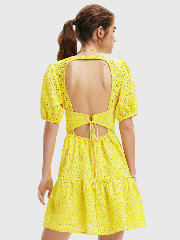 LIMON white dress with accent back - 2