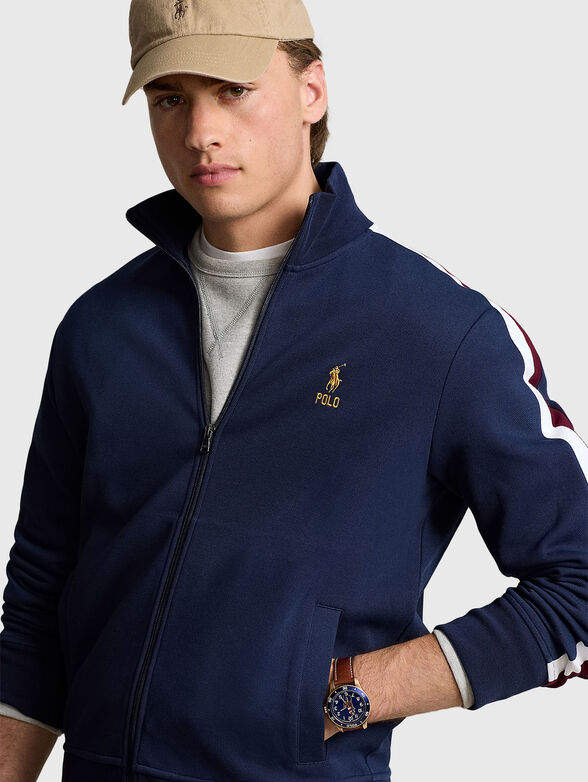 Logo-embroidered sweatshirt in blue - 4