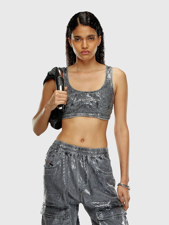 DE-TOPPY-S top with shiny effect - 1