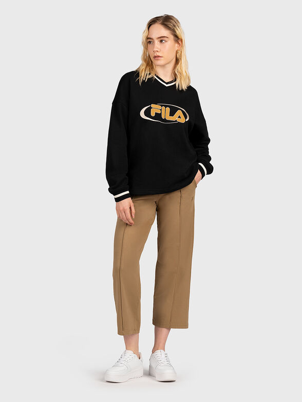 HELEN black V-neck sweatshirt - 2